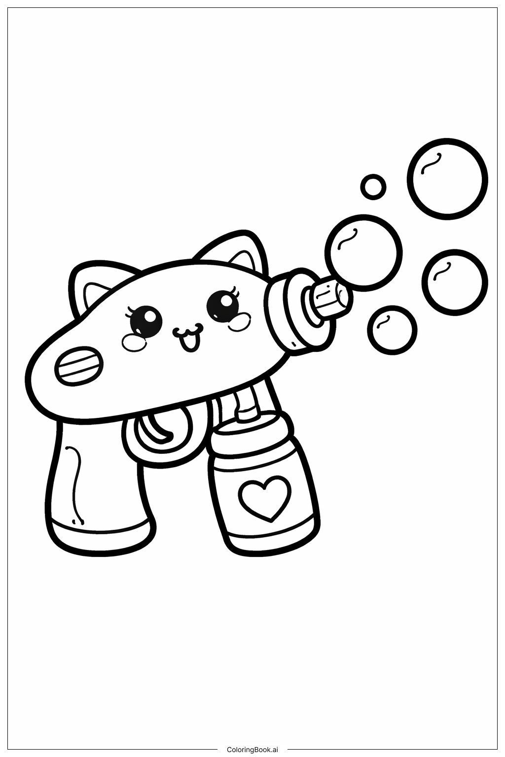  Page de coloriage Mignon Pistolet à Bulles 