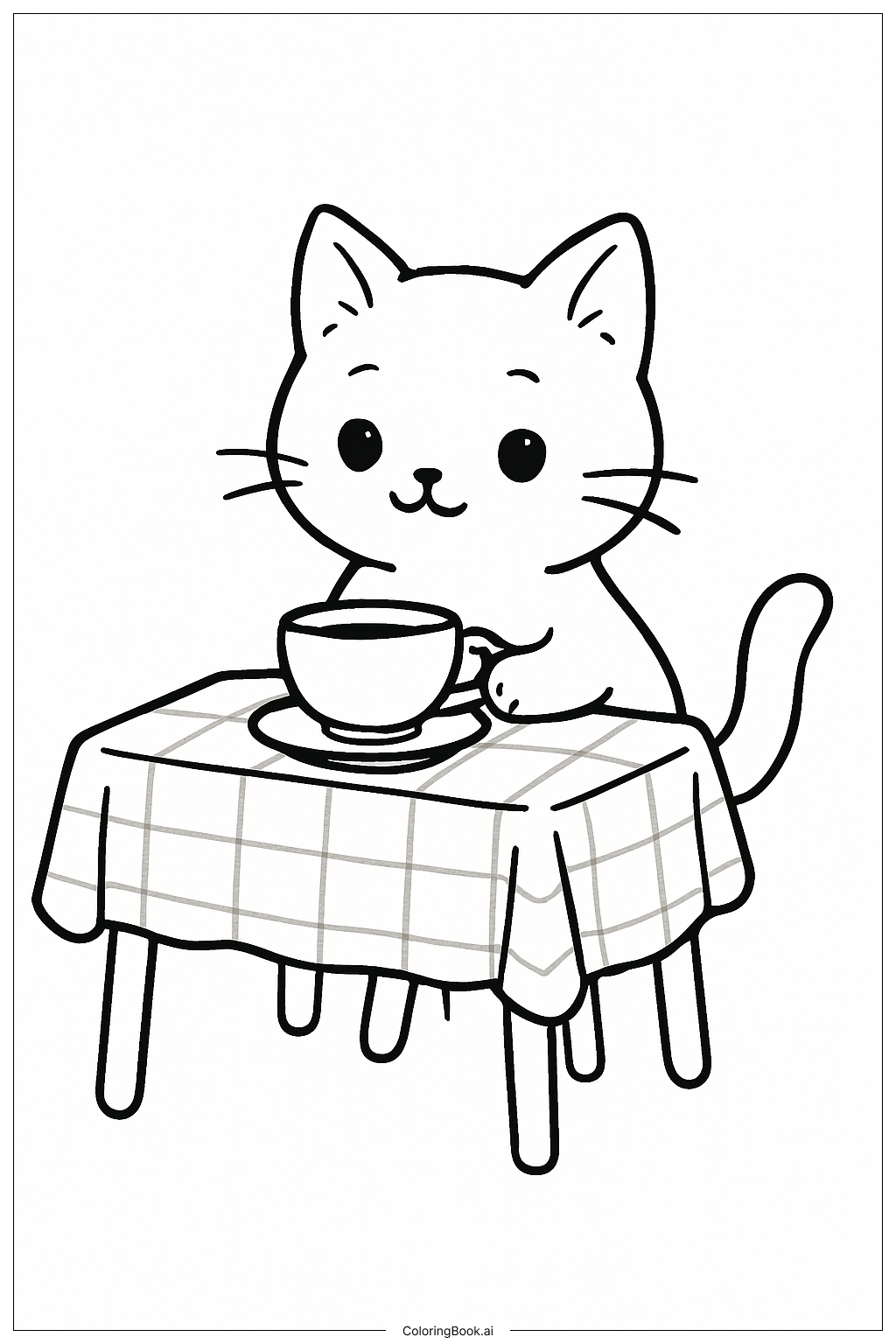  Süße Katze Ausmalseite 