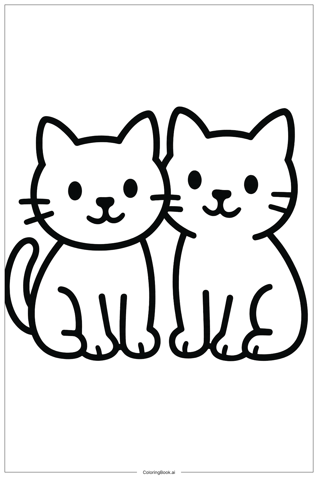 可愛貓咪著色頁