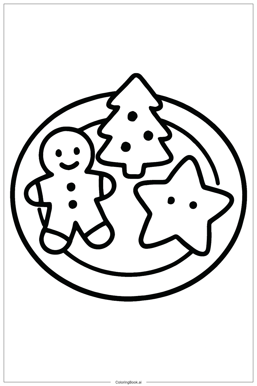  Cute Christmas Cookie Plate Coloring Page 