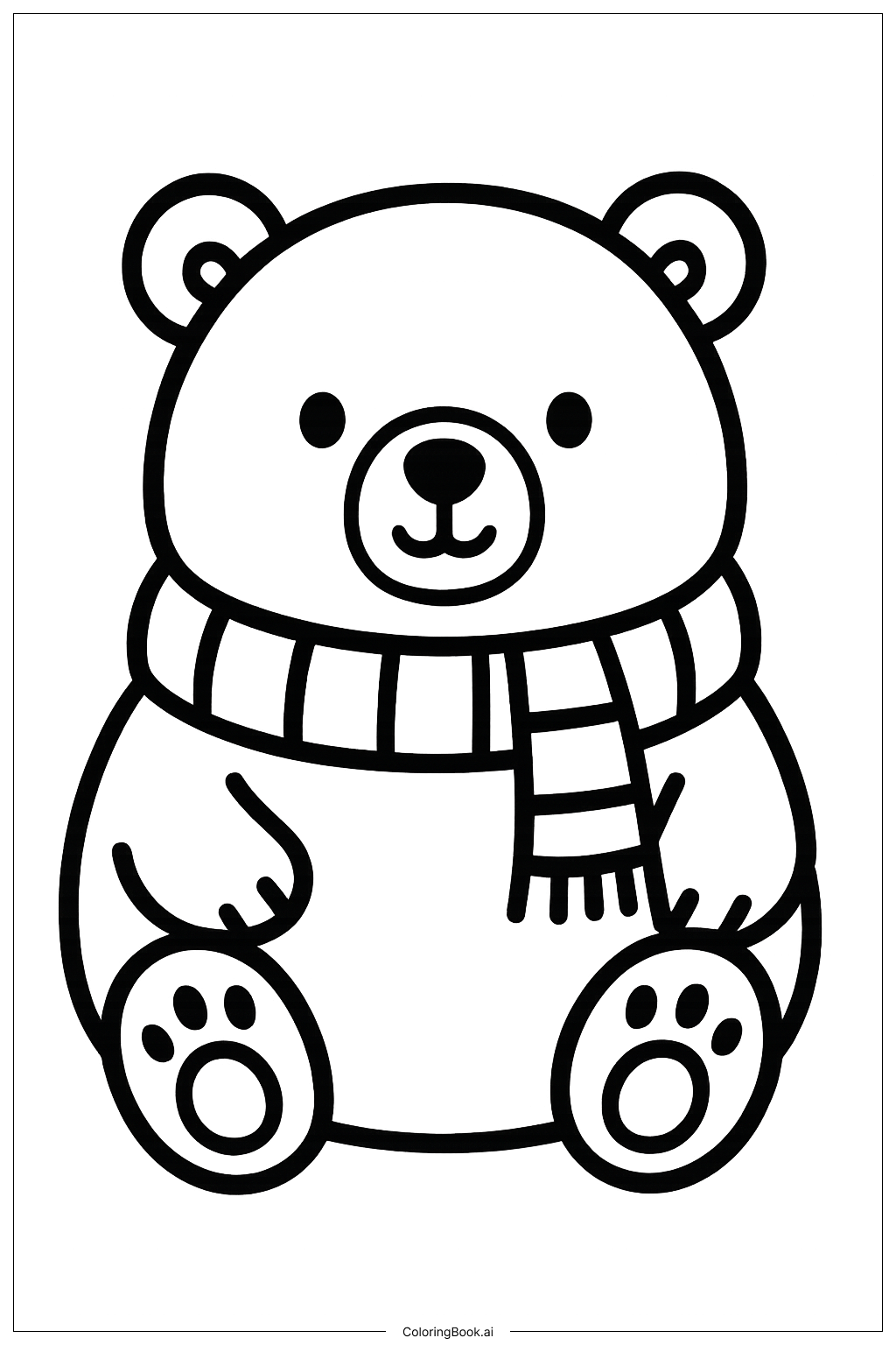  Cute Christmas Polar Bear Coloring Page 