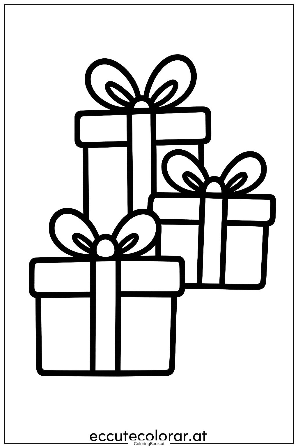  Cute Christmas Present Stack Coloring Page 