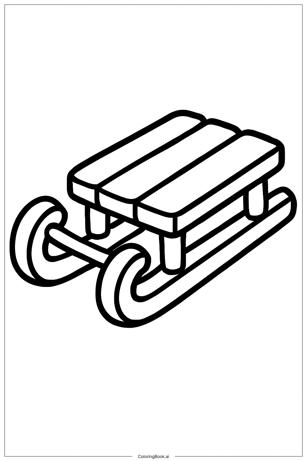  Cute Christmas Sled Coloring Page 