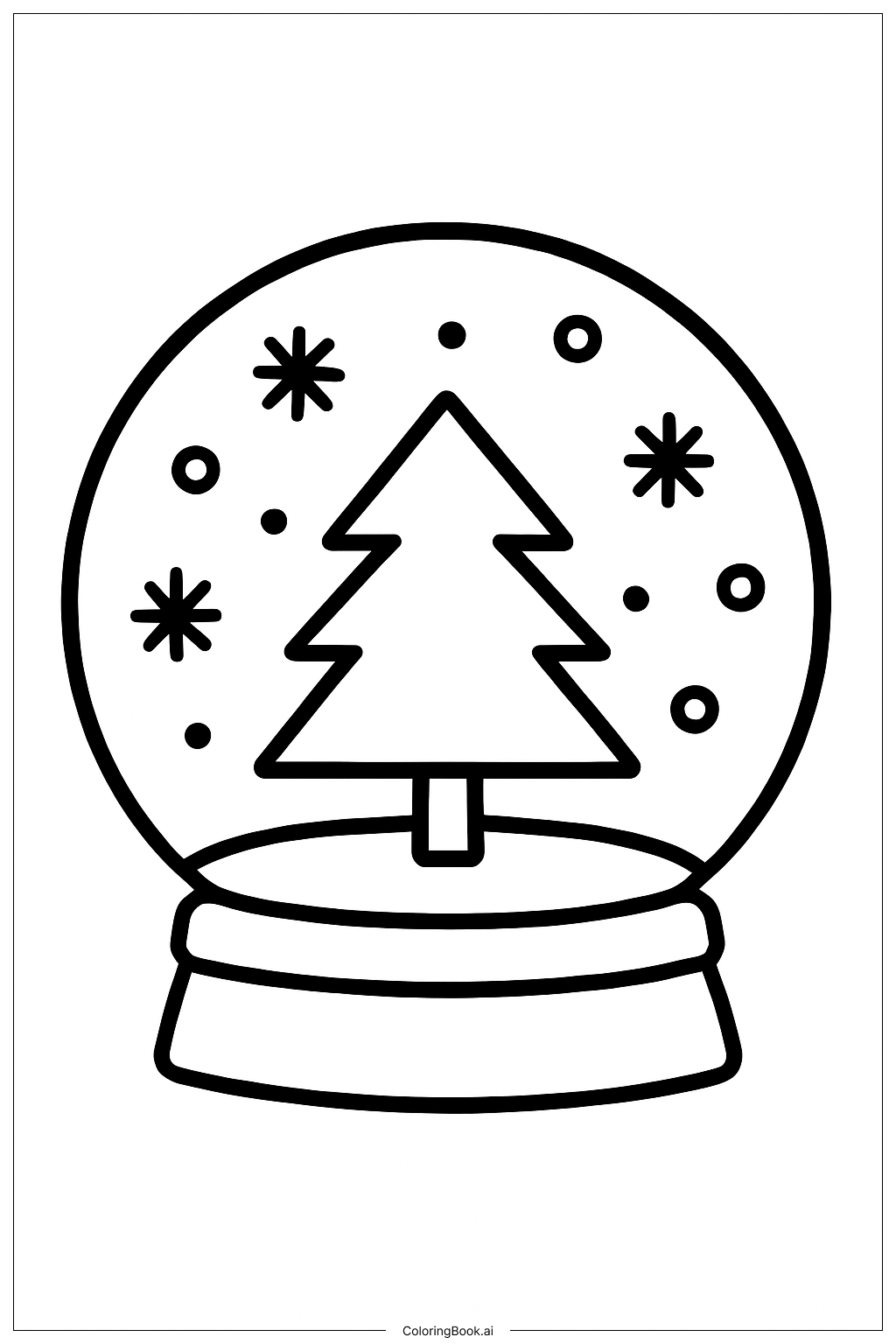  Cute Christmas Snow Globe Coloring Page 