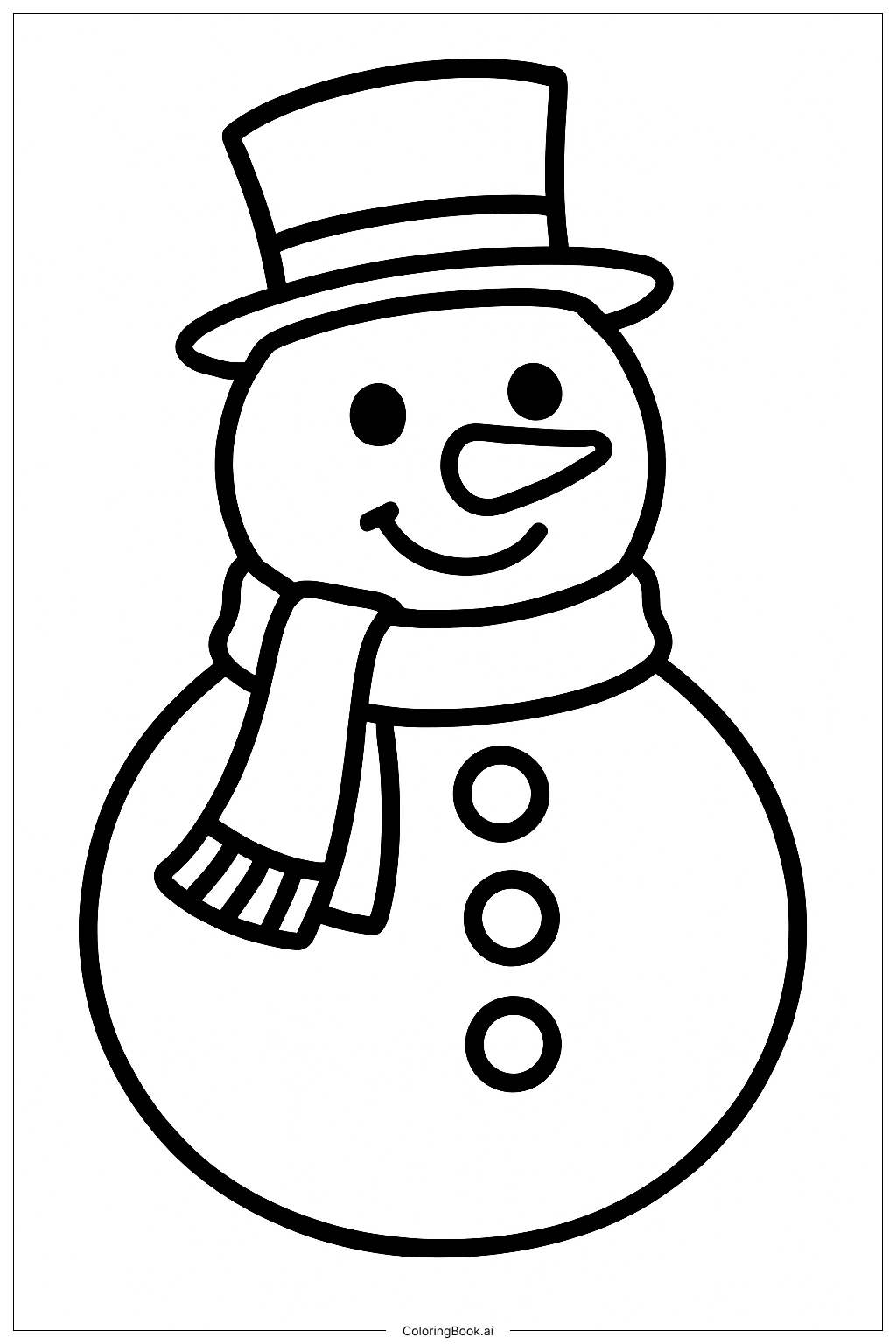  Cute Christmas Snowman Coloring Page 