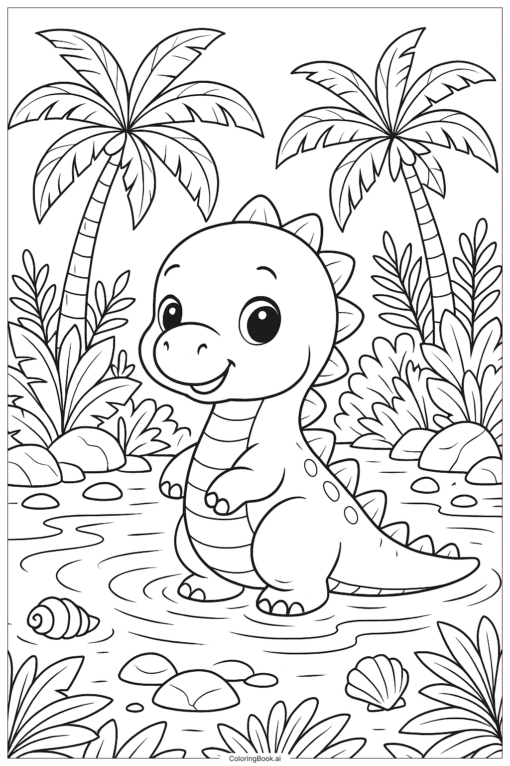 トロピカルラグーンのかわいい恐竜