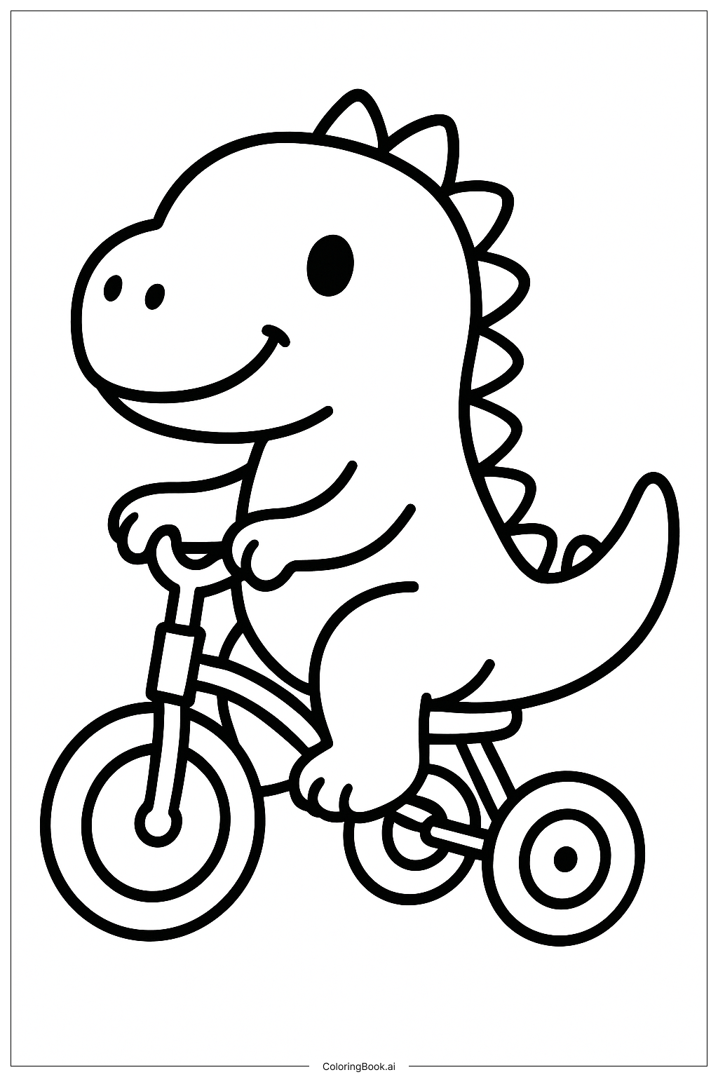 귀여운 공룡 세발자전거 타기 색칠공부 페이지