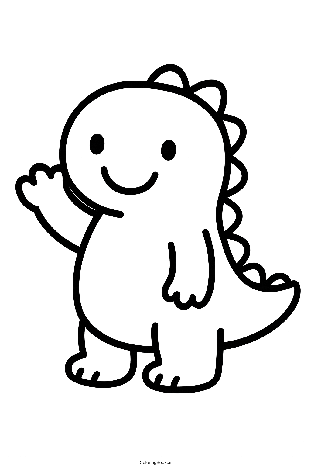 Dinosaur mignon qui fait signe