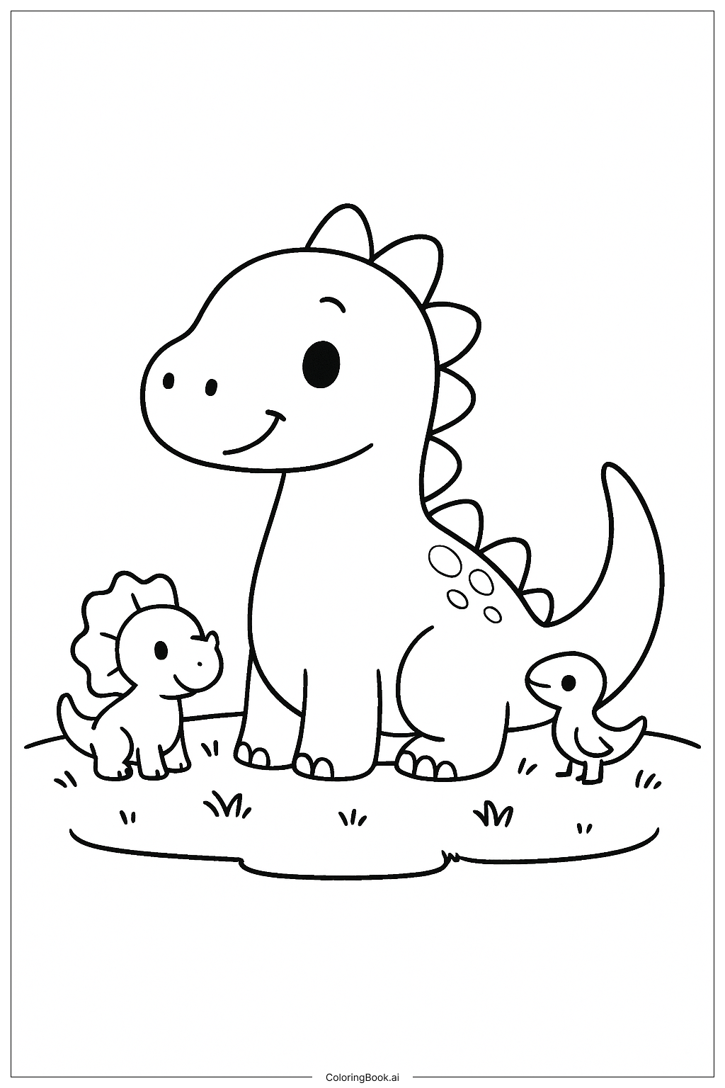 친구들과 귀여운 공룡