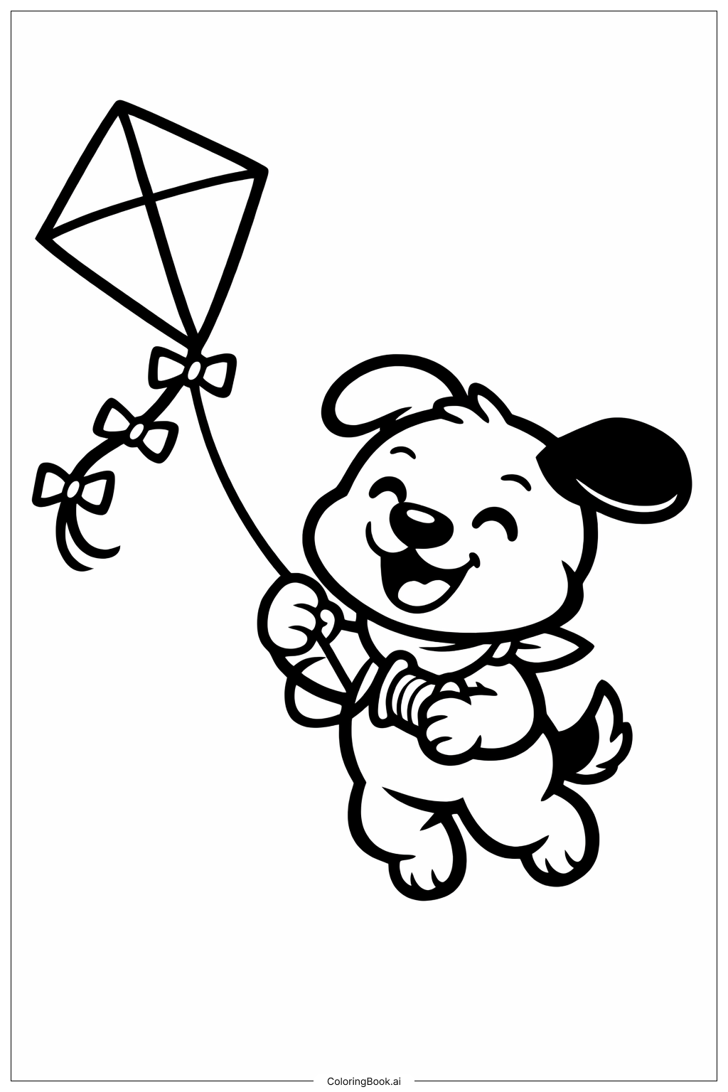 可愛狗狗放風箏