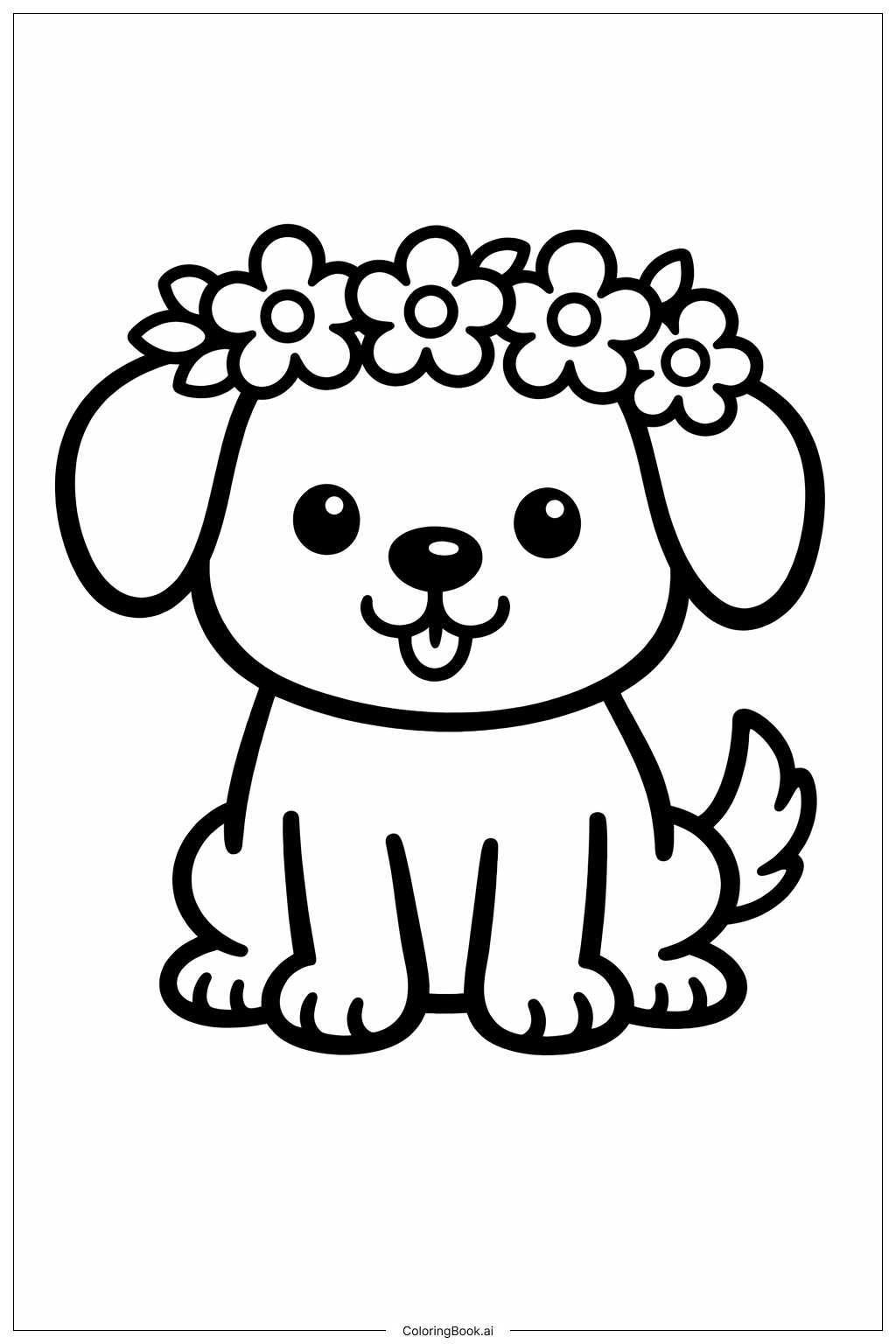 戴花冠的可愛小狗