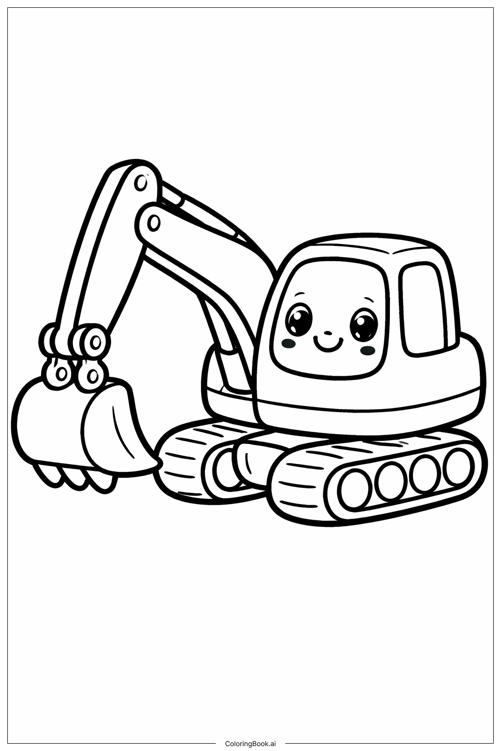 可爱的小挖掘机填色页