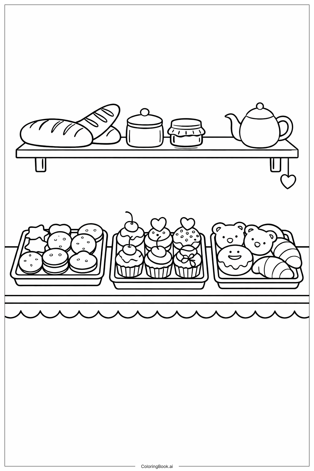 Cửa Sổ Tiệm Bánh Thực Phẩm Dễ Thương
