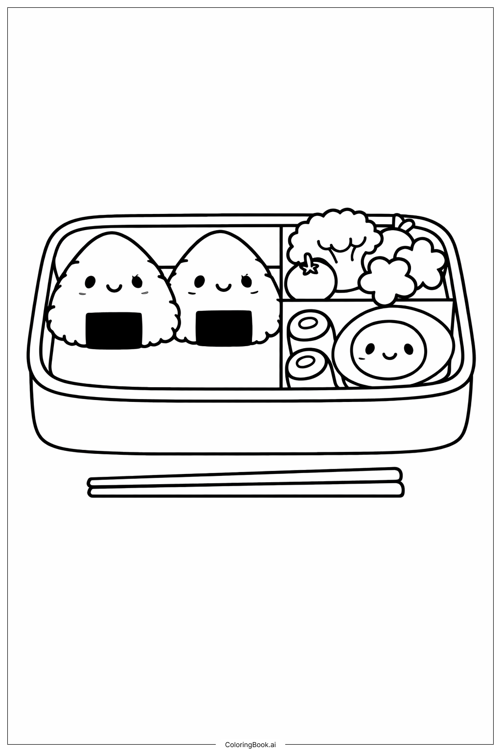 귀여운 도시락 색칠공부 페이지