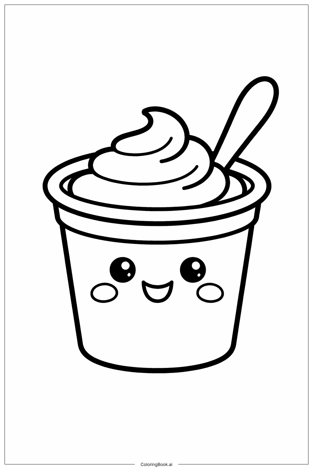  Trang tô màu Cốc Sữa Chua Dễ Thương Vui Vẻ 