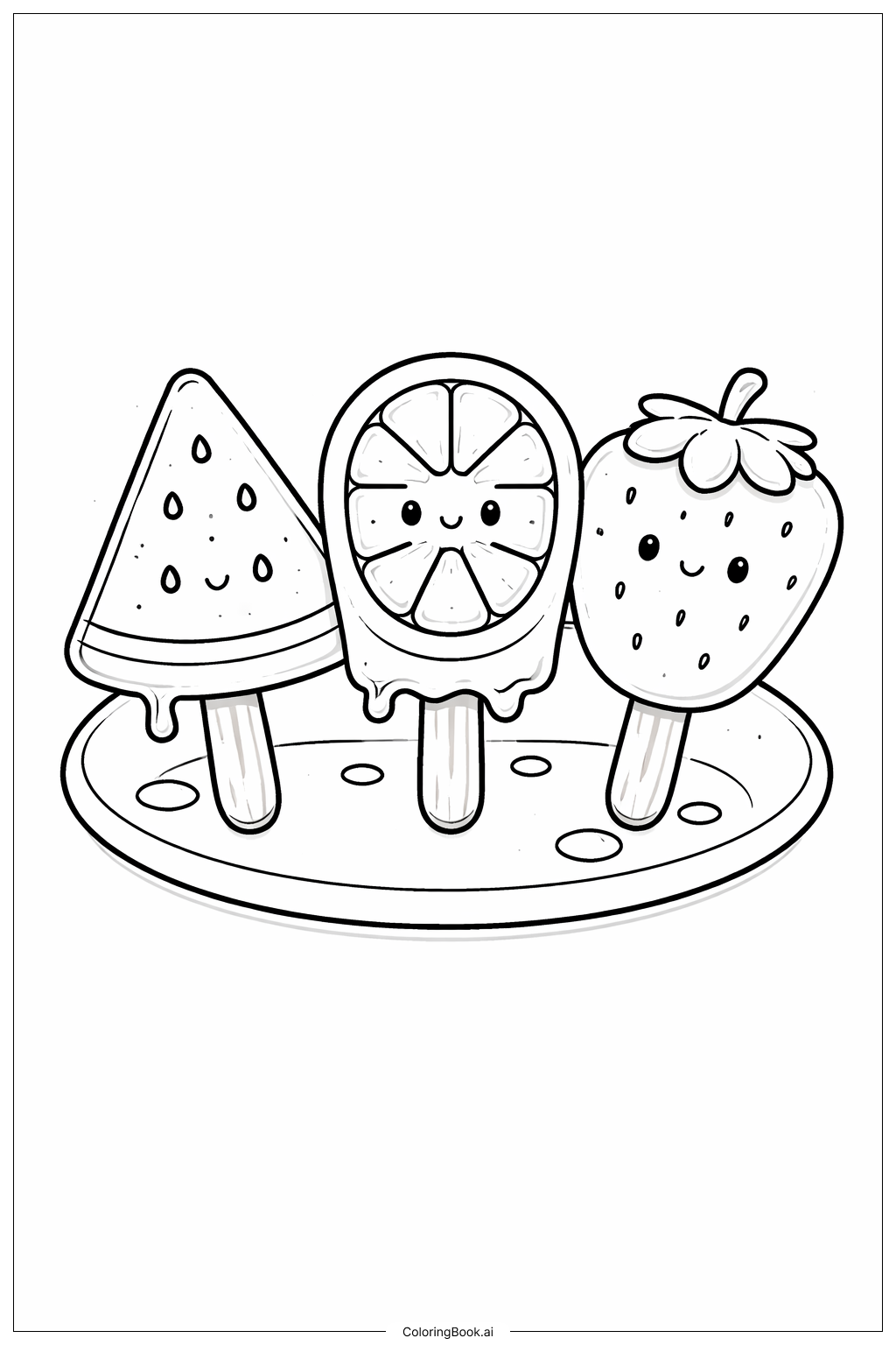 귀여운 과일 아이스 팝