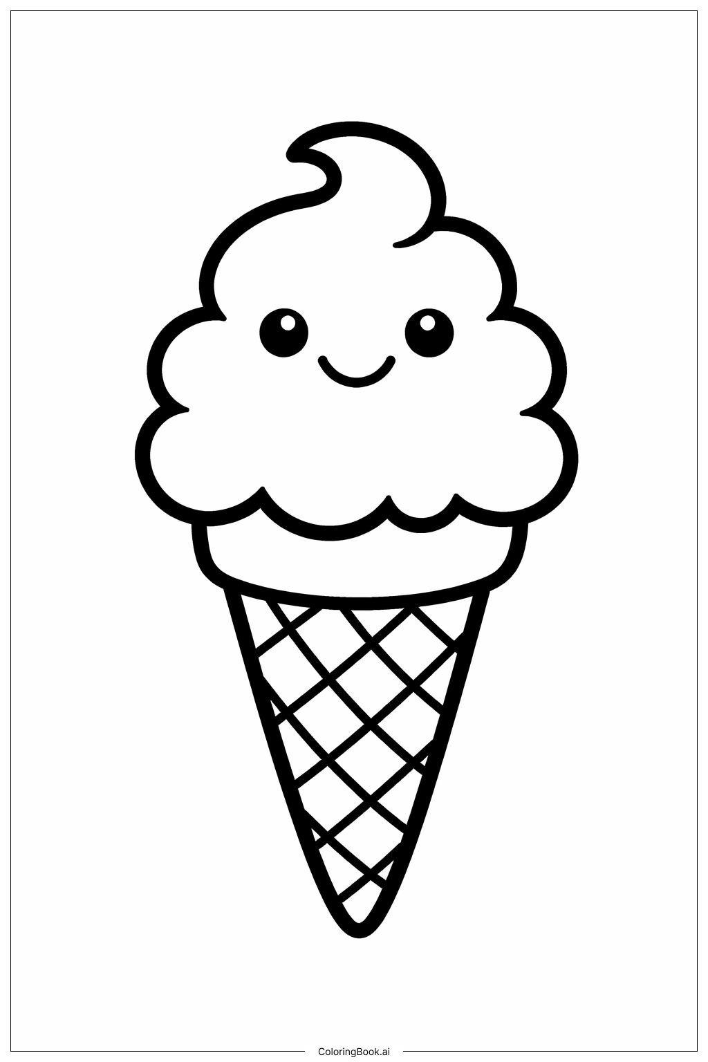  Trang tô màu Kem Hạnh Phúc Thức Ăn Dễ Thương 