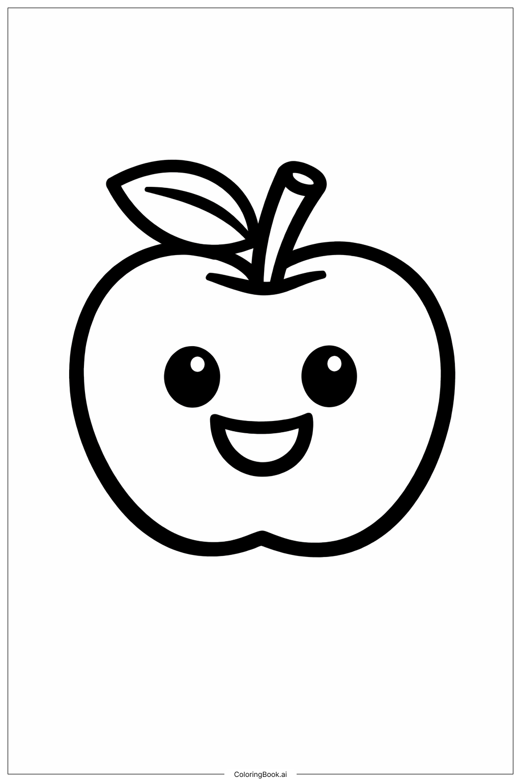  Trang tô màu Táo Dễ Thương Có Khuôn Mặt Cười 