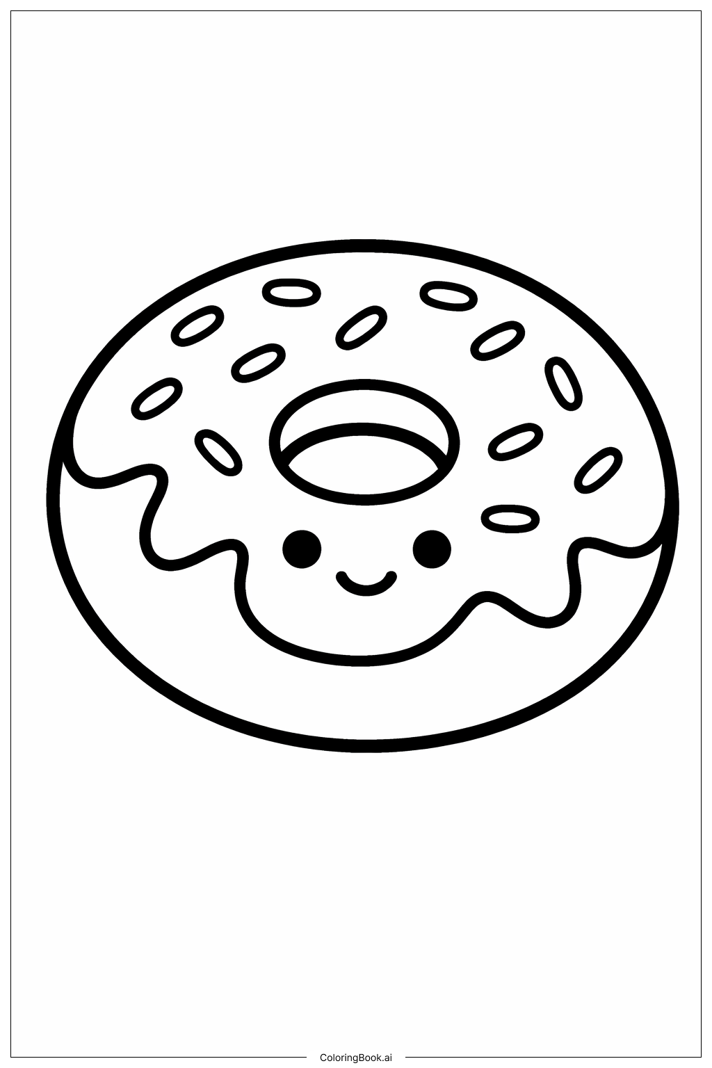  Trang tô màu Bánh Donut Dễ Thương Cười Tươi 