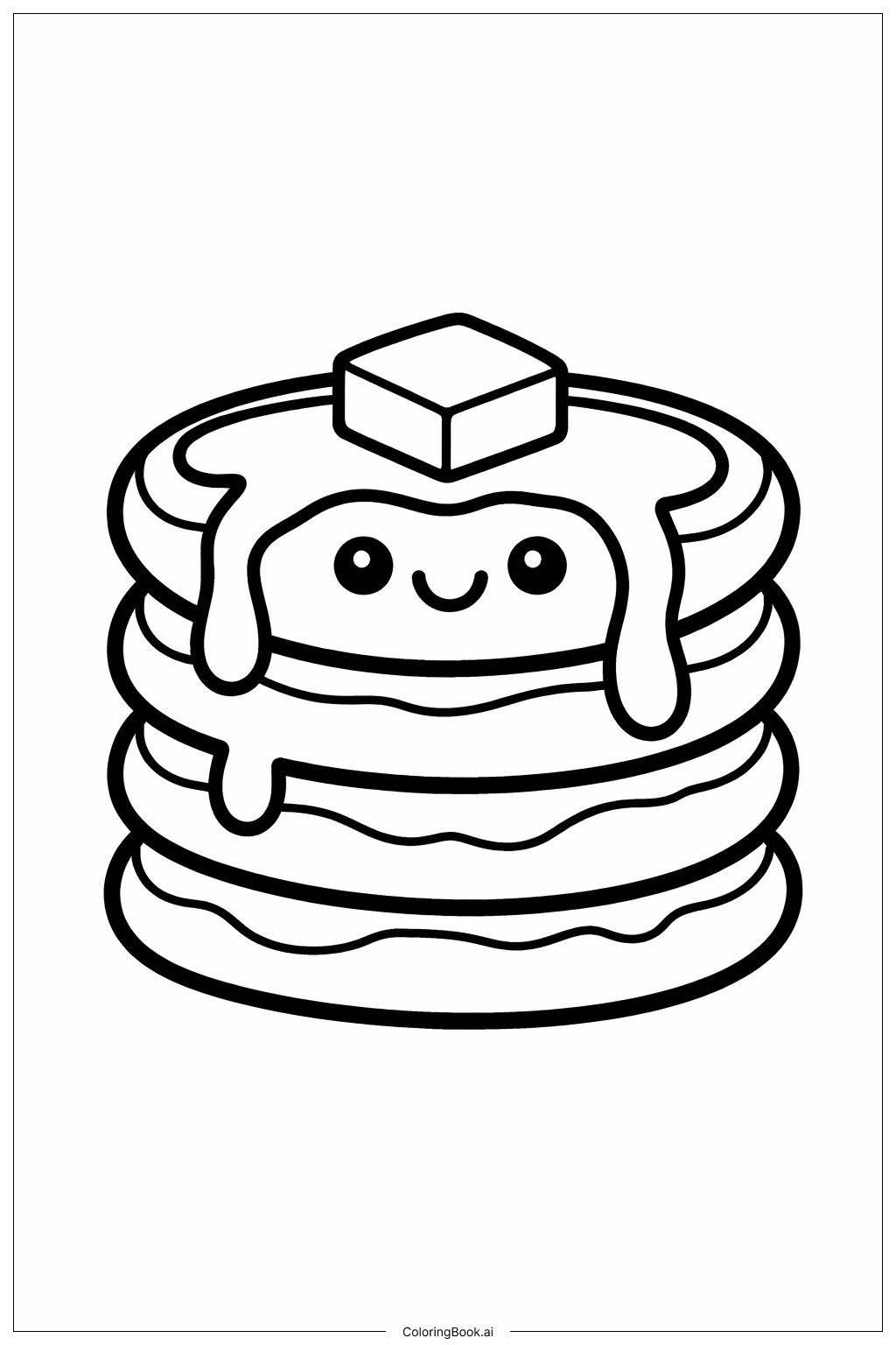  Trang tô màu Chồng Bánh Pancake Cười Dễ Thương 