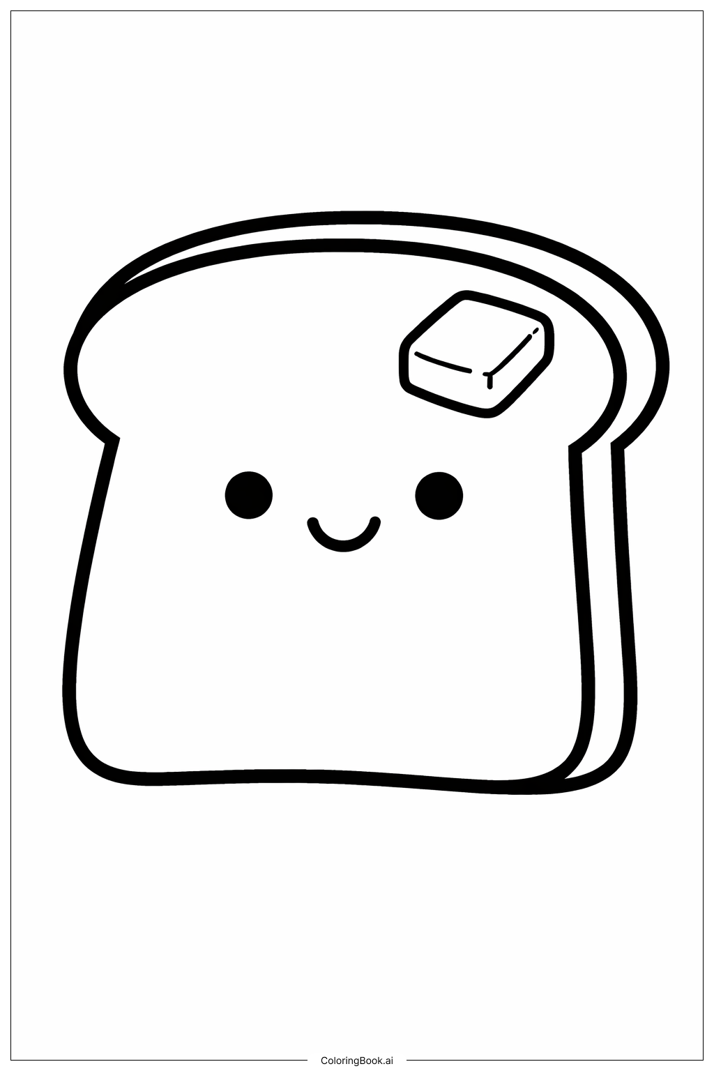  Trang tô màu Bánh mì nướng dễ thương với bơ 