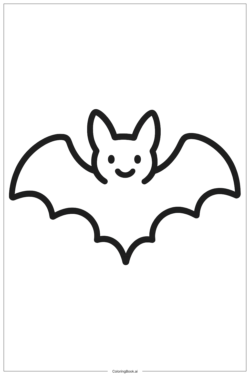 귀여운 할로윈 박쥐 실루엣 색칠공부 페이지 