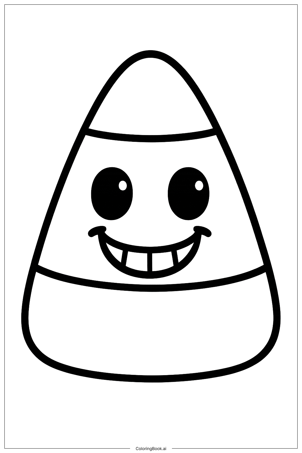  Página para colorir de Doce Personagem de Milho Doce de Halloween 