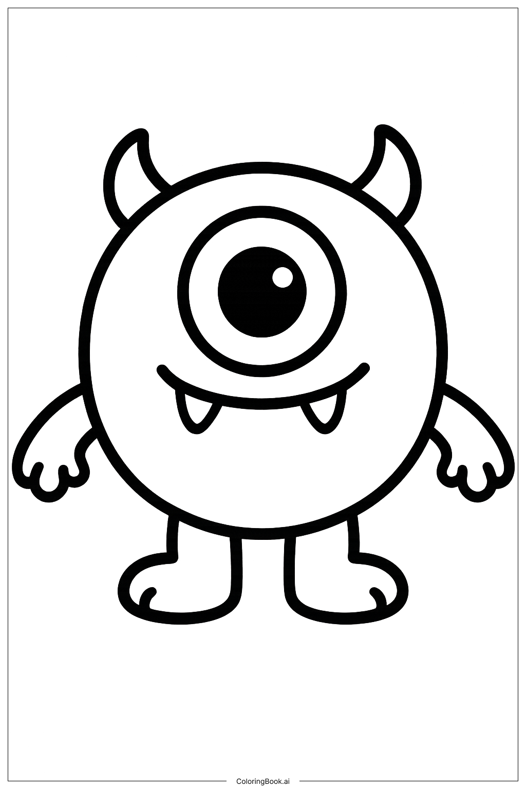  귀여운 할로윈 작은 괴물 색칠공부 페이지 