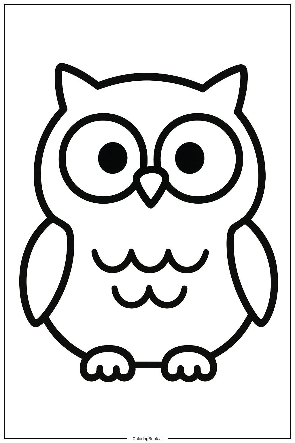  Página para colorir de Amigo Coruja Fofo de Halloween 