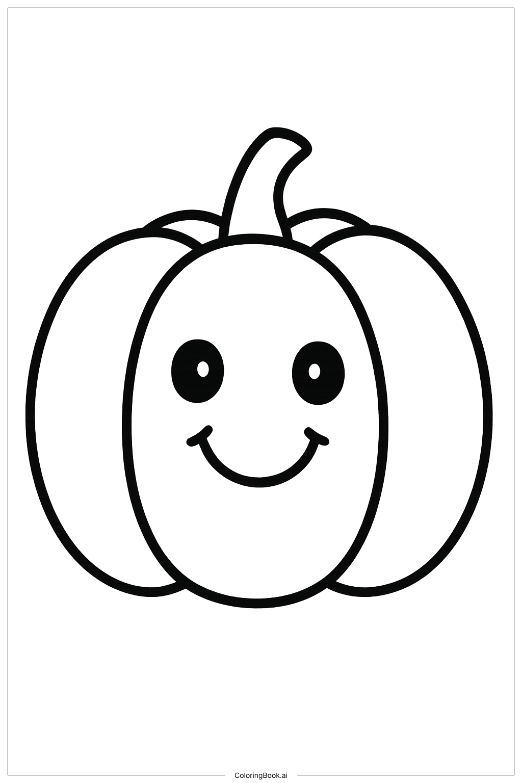  Página para colorir de Abóbora Sorridente Fofa de Halloween 