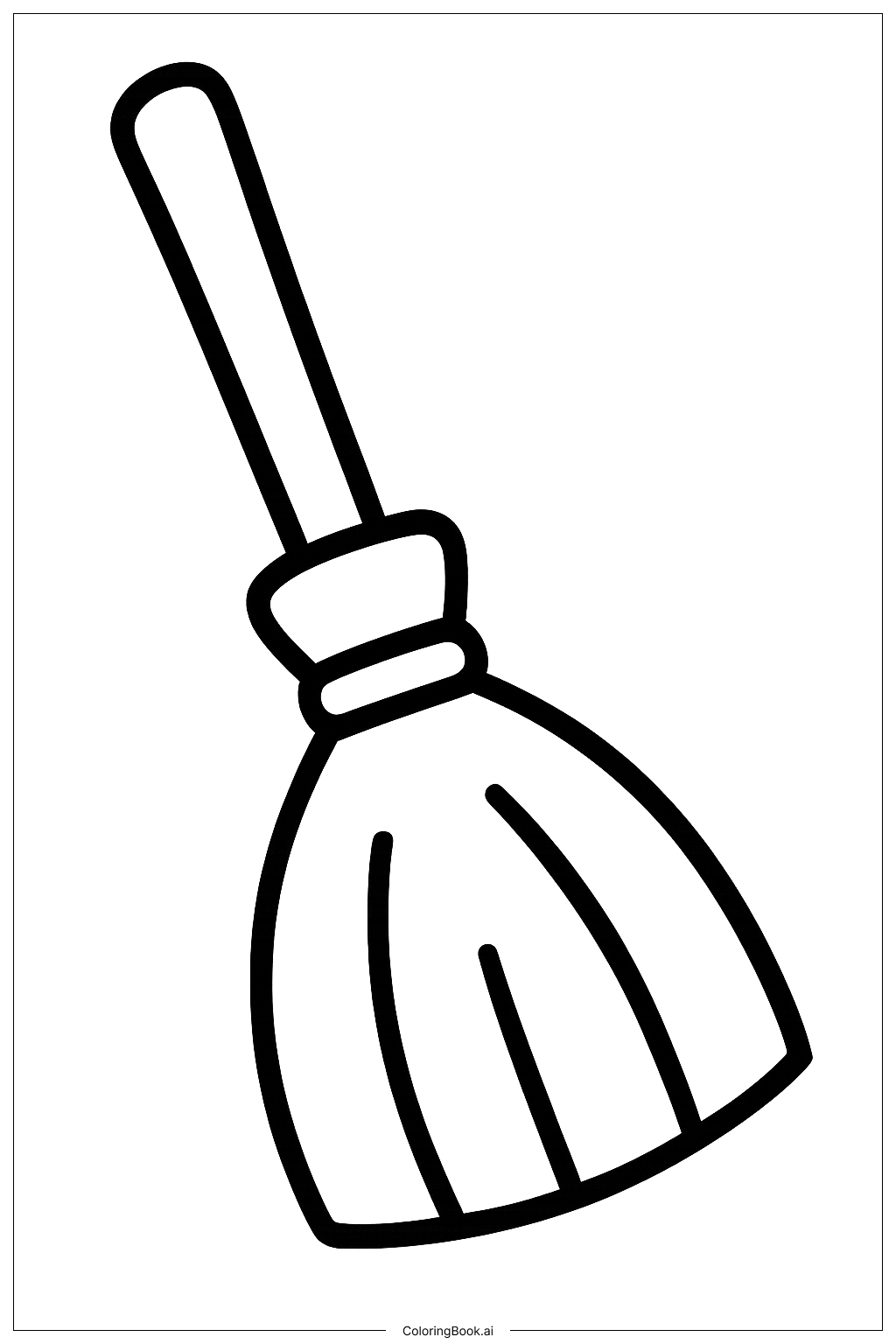  귀여운 할로윈 마녀 빗자루 색칠공부 페이지 