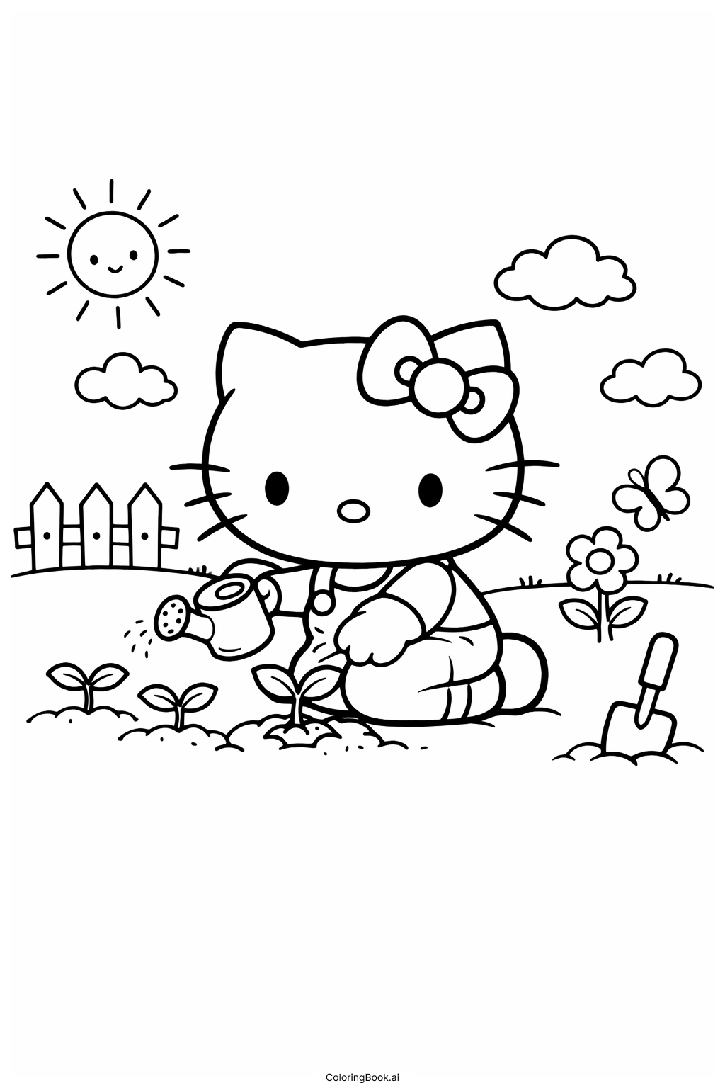  可爱凯蒂猫填色页 