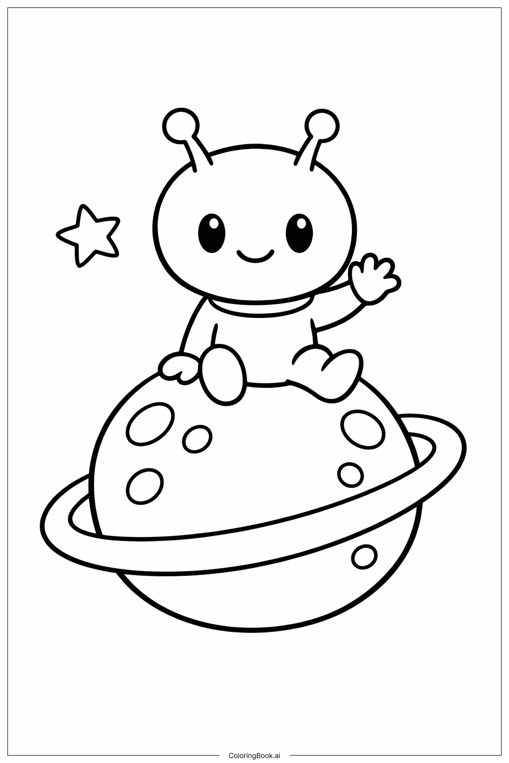  可愛星球外星人著色頁 