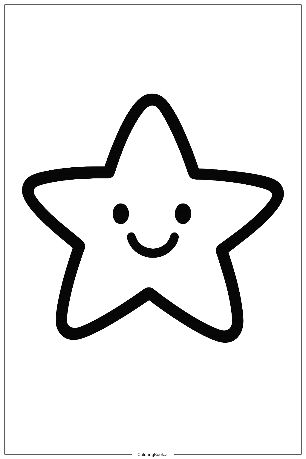  Página para colorir de Estrela Fofinha e Sorridente 