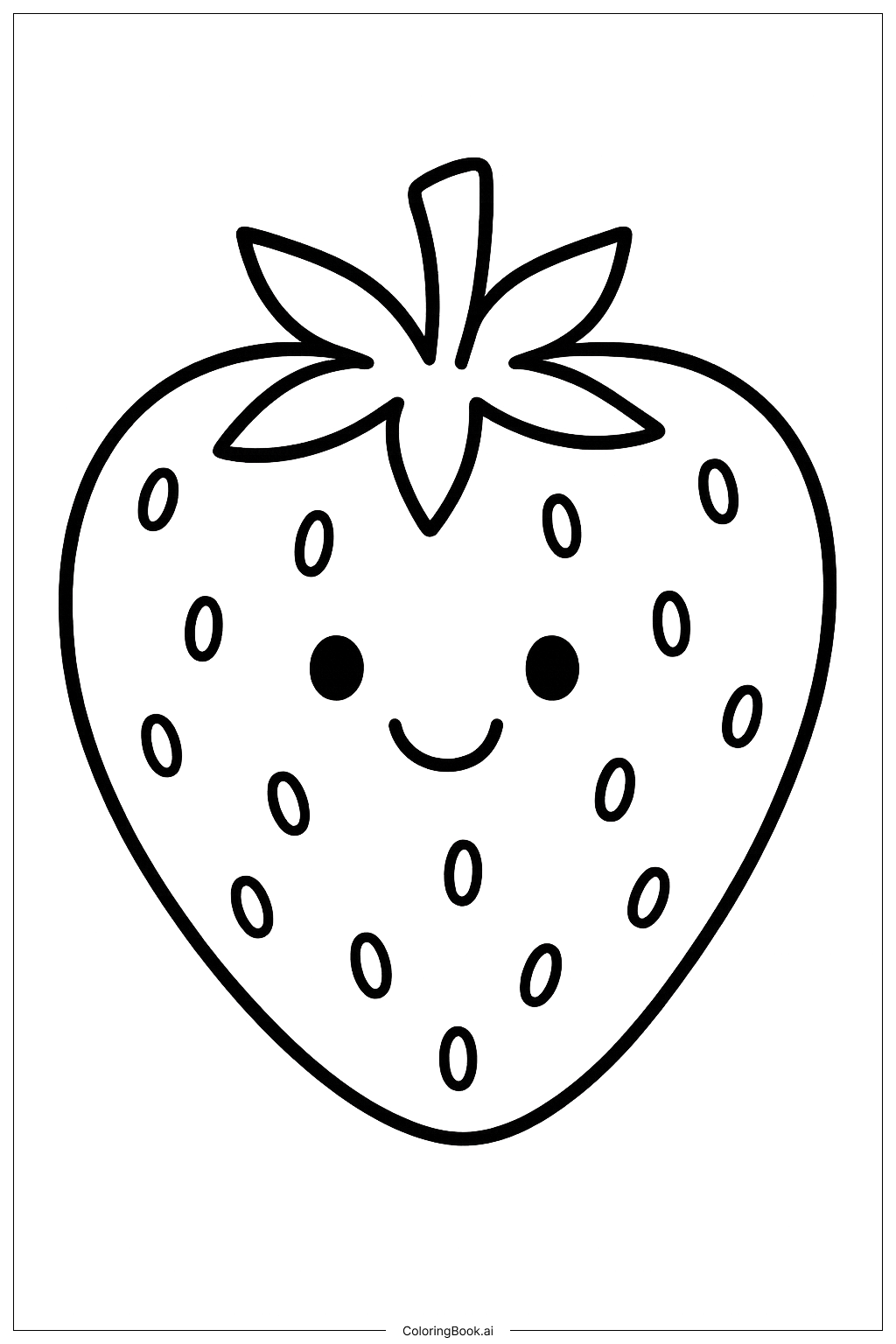 可愛的草莓與種子點點著色頁