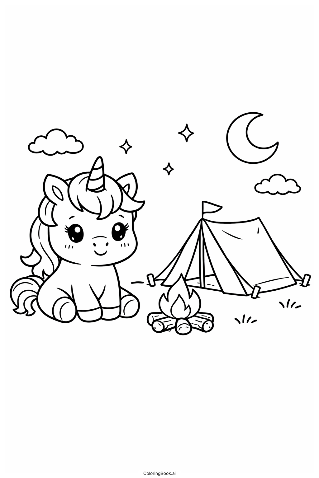 可愛獨角獸著色頁