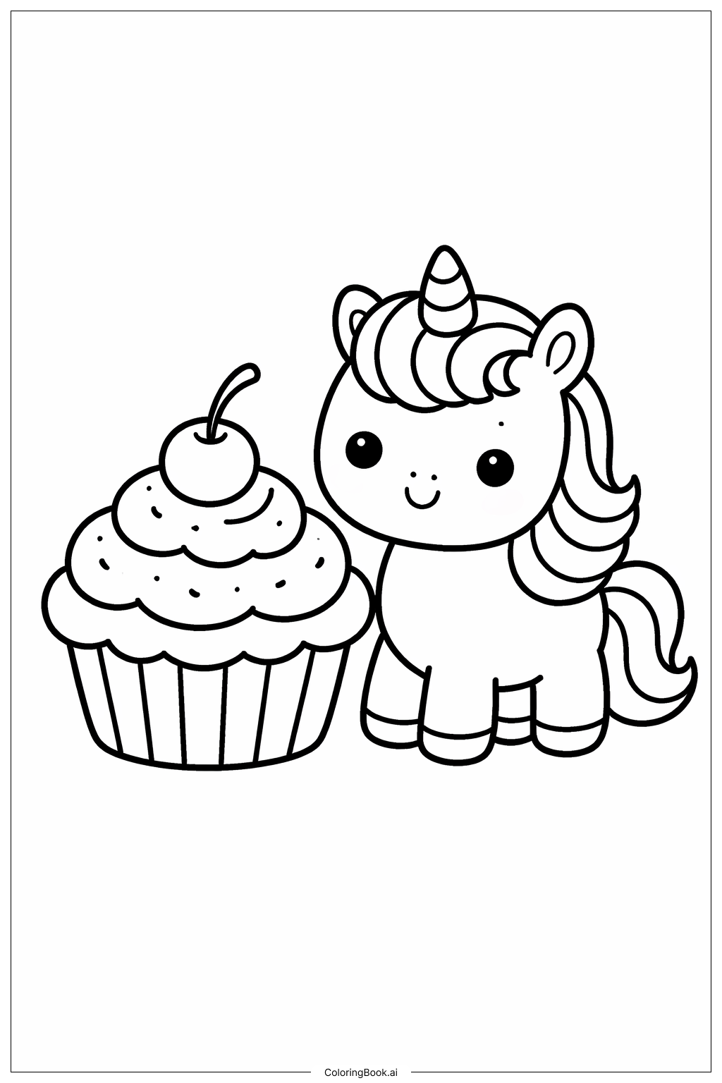  Page de coloriage Mignonne Corvette Licorne 