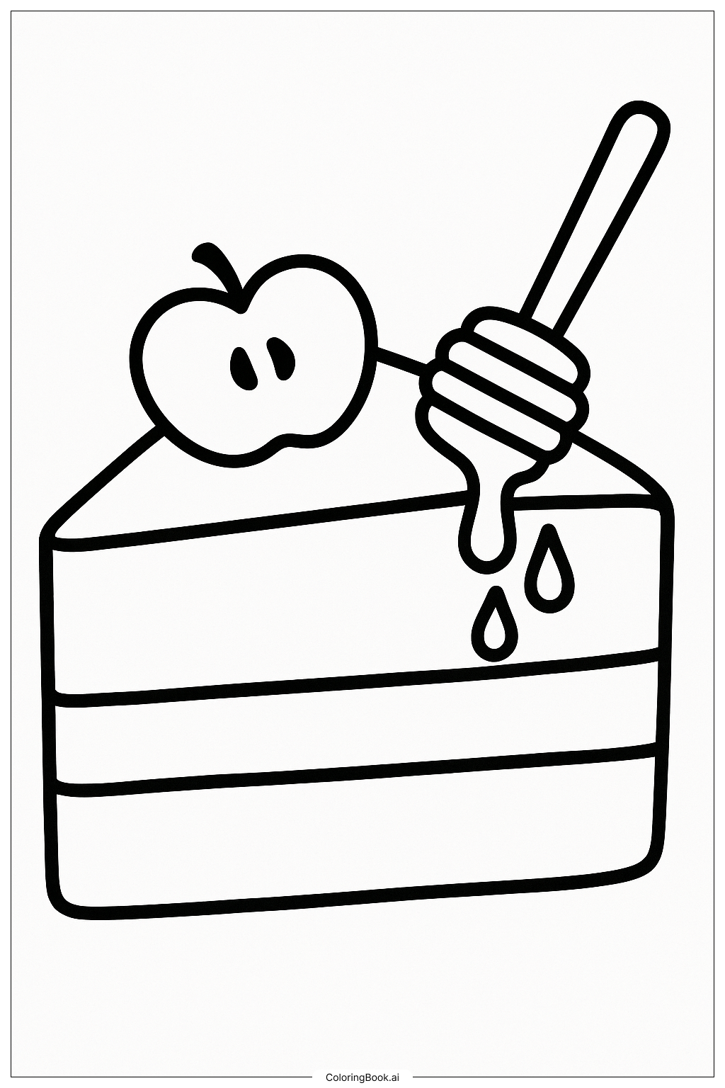  A Slice Of Rosh Hashanah Honey Cake著色頁 