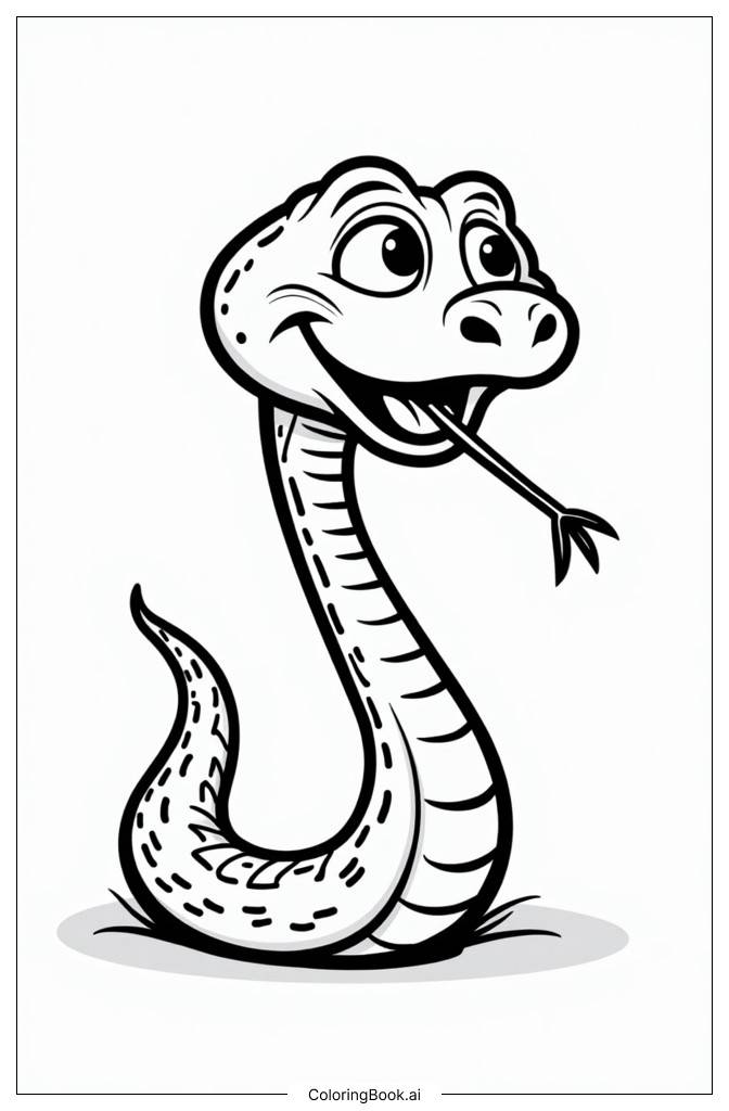  Page de coloriage Serpent à sonnette secouant sa queue 