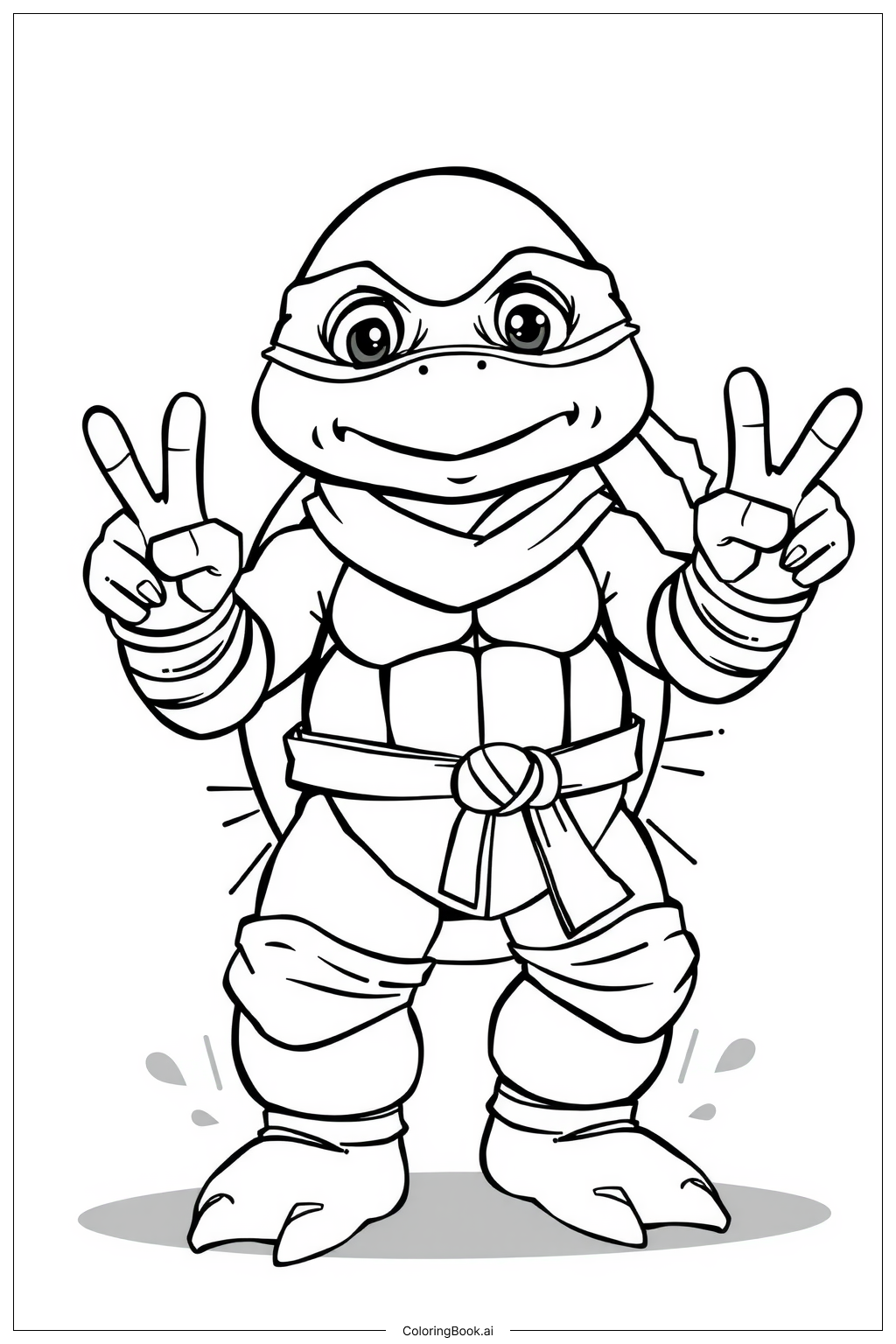 Página para colorear el épico enfrentamiento de la tortuga ninja con  Shredder (Descarga gratuita en PDF \u0026 PNG), image size:1024x1536