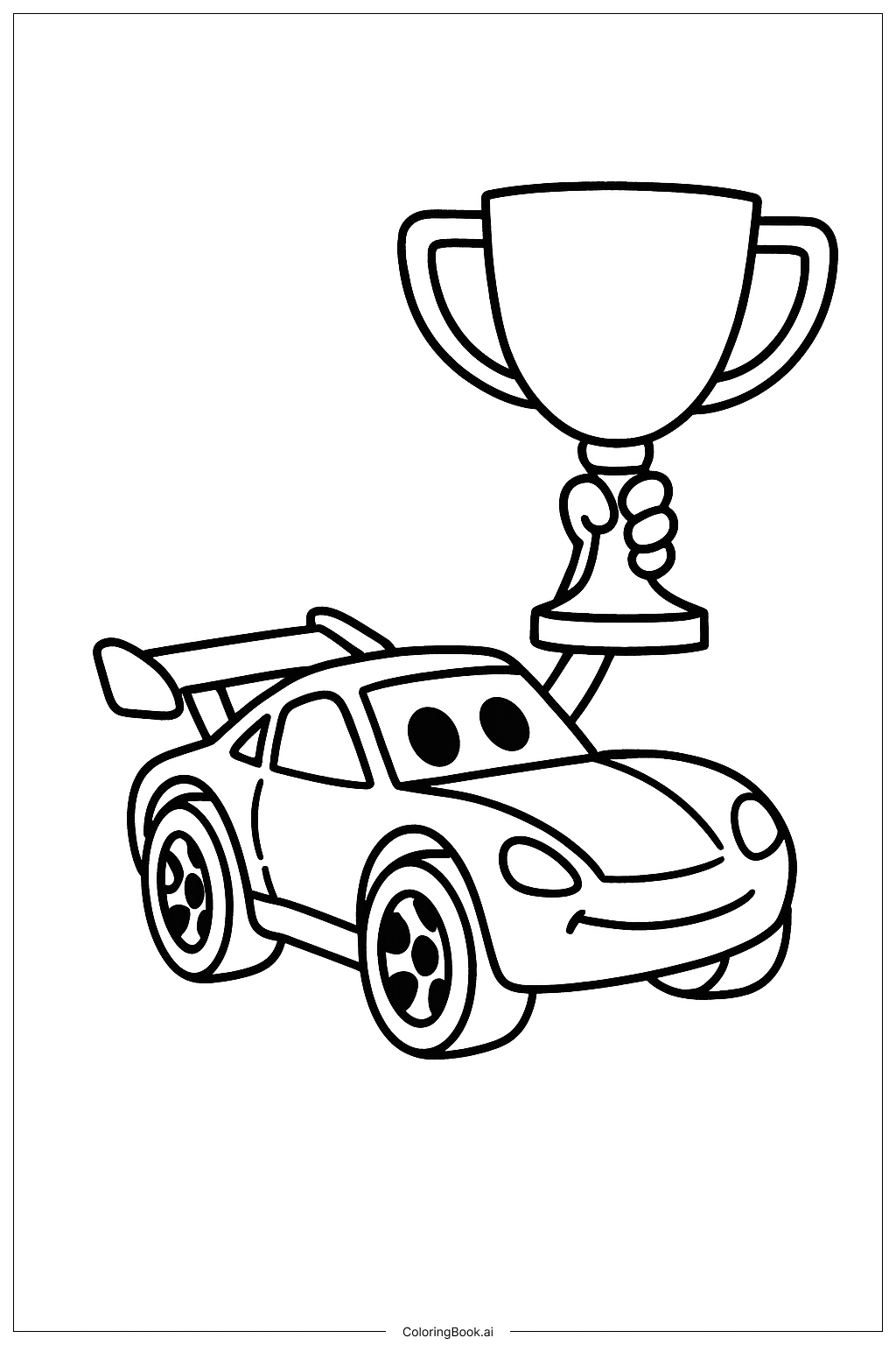  Hot Wheels Car With A Trophy Coloring Page 