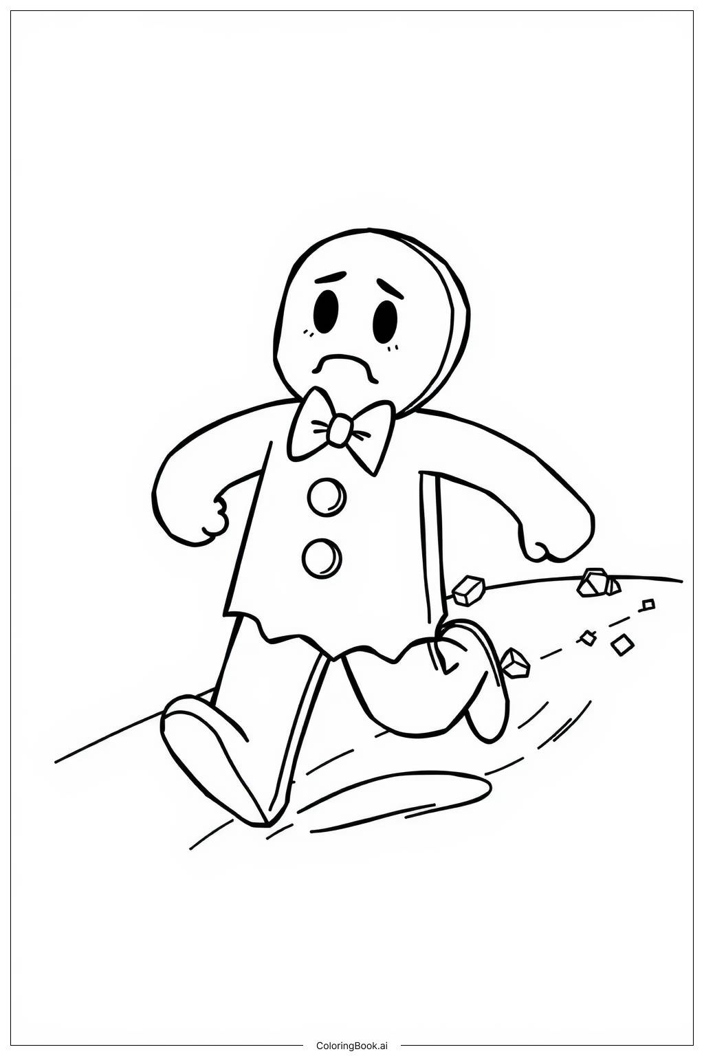  Gingerbread Man Running Away Coloring Page 