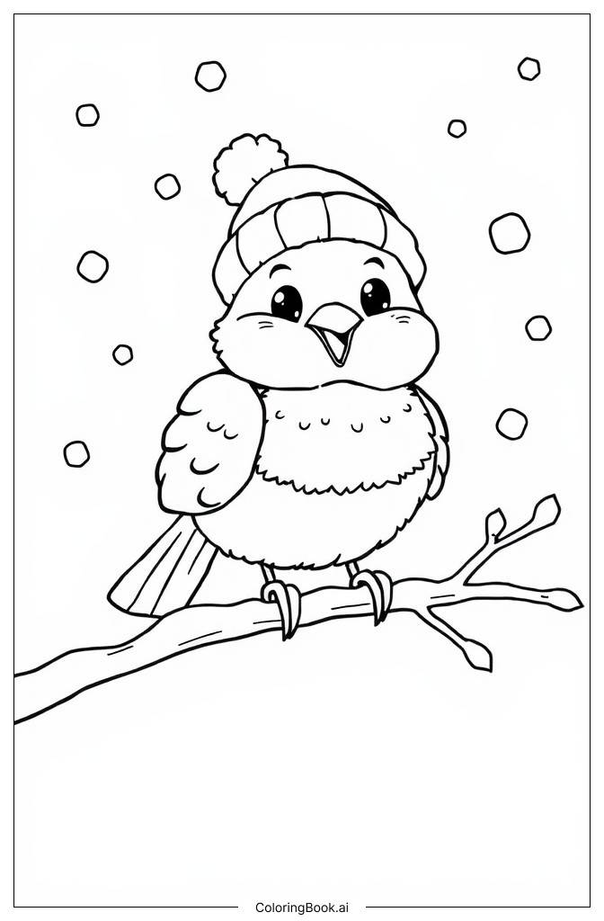  Winter Bird Coloring Page 