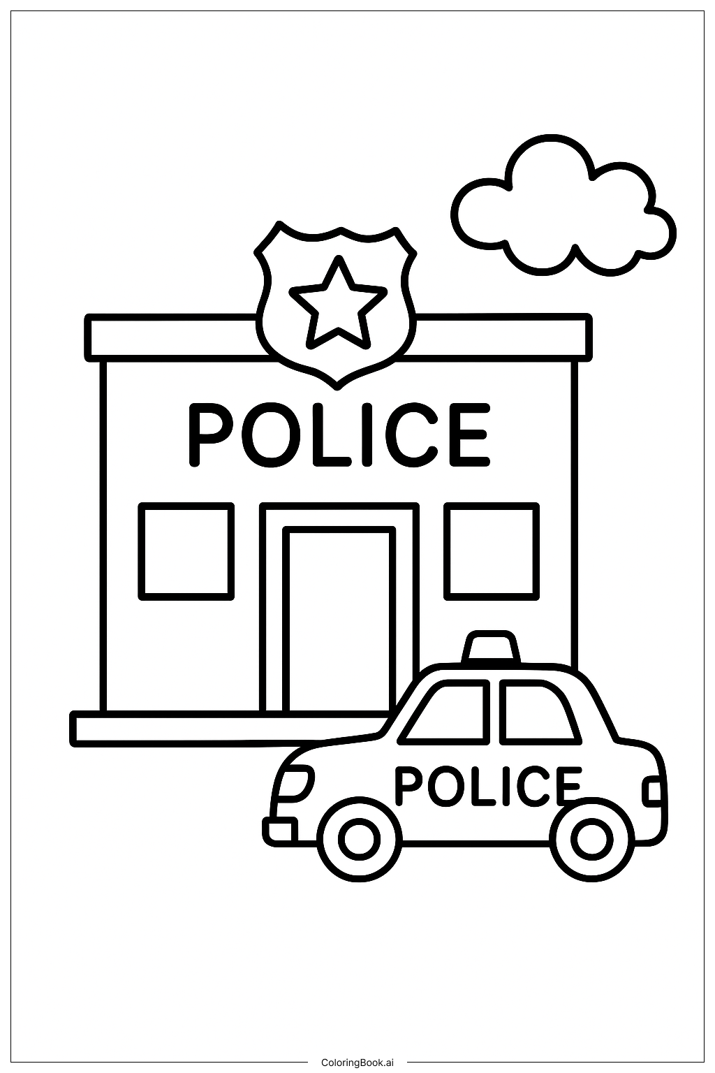  Police Station Front Entrance Coloring Page 