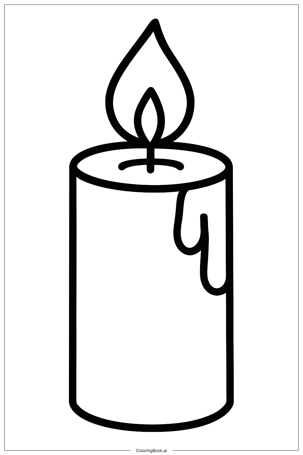  A Simple Rosh Hashanah Candle著色頁 