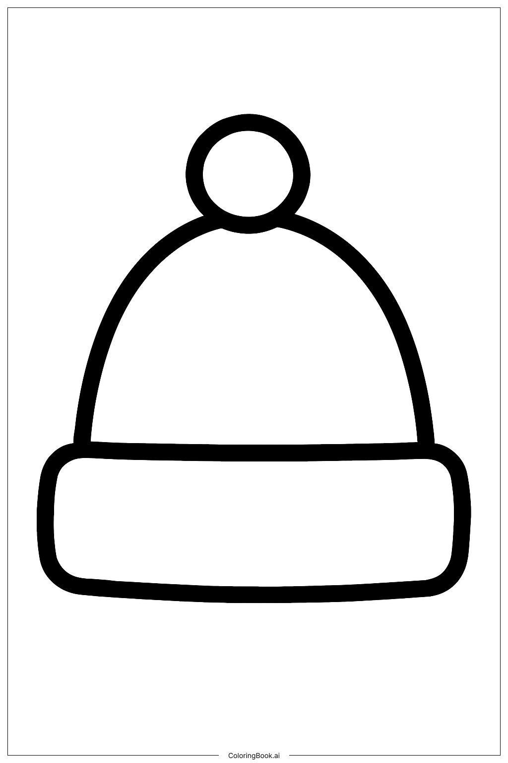 Página para colorear de Gorro de Invierno Verde