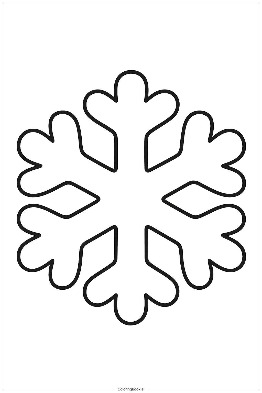  Big Chubby Snowflake Coloring Page 