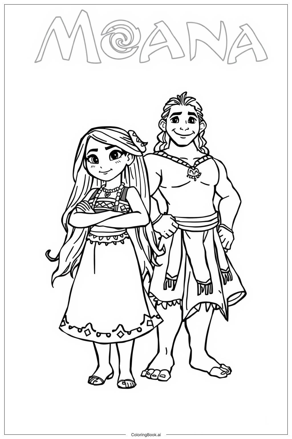  Moana and the spirit of the sea Coloring Page 