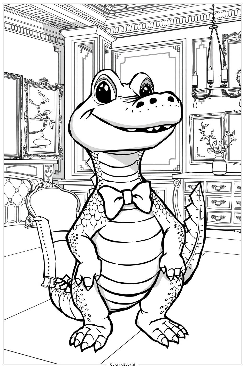  Página para colorir de Lyle Lyle Crocodilo Sorridente 