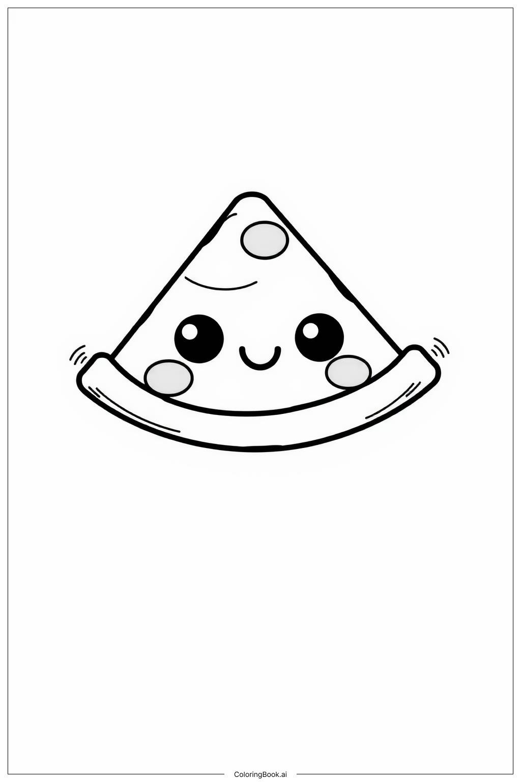  Kawaii Pizza Slice with a Face Coloring Page 